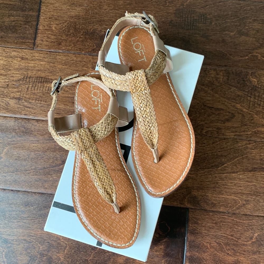 LOFT Bandelle Woven Thong Sandals Size 7